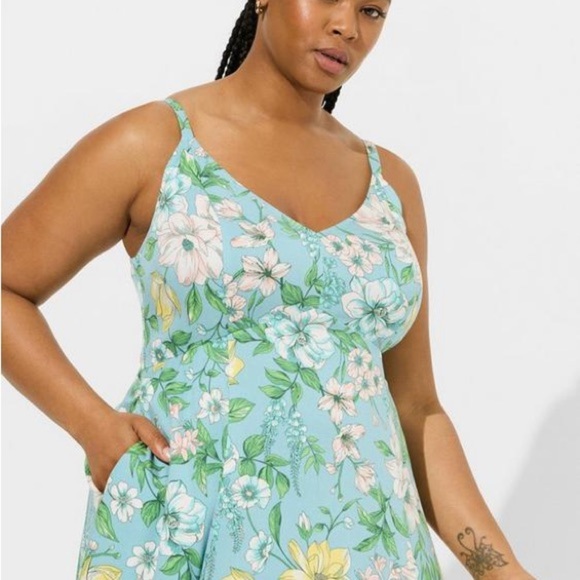 Torrid Tea Length Stretch Challis pocket Trapeze Dress 1 NWT - Picture 4 of 8